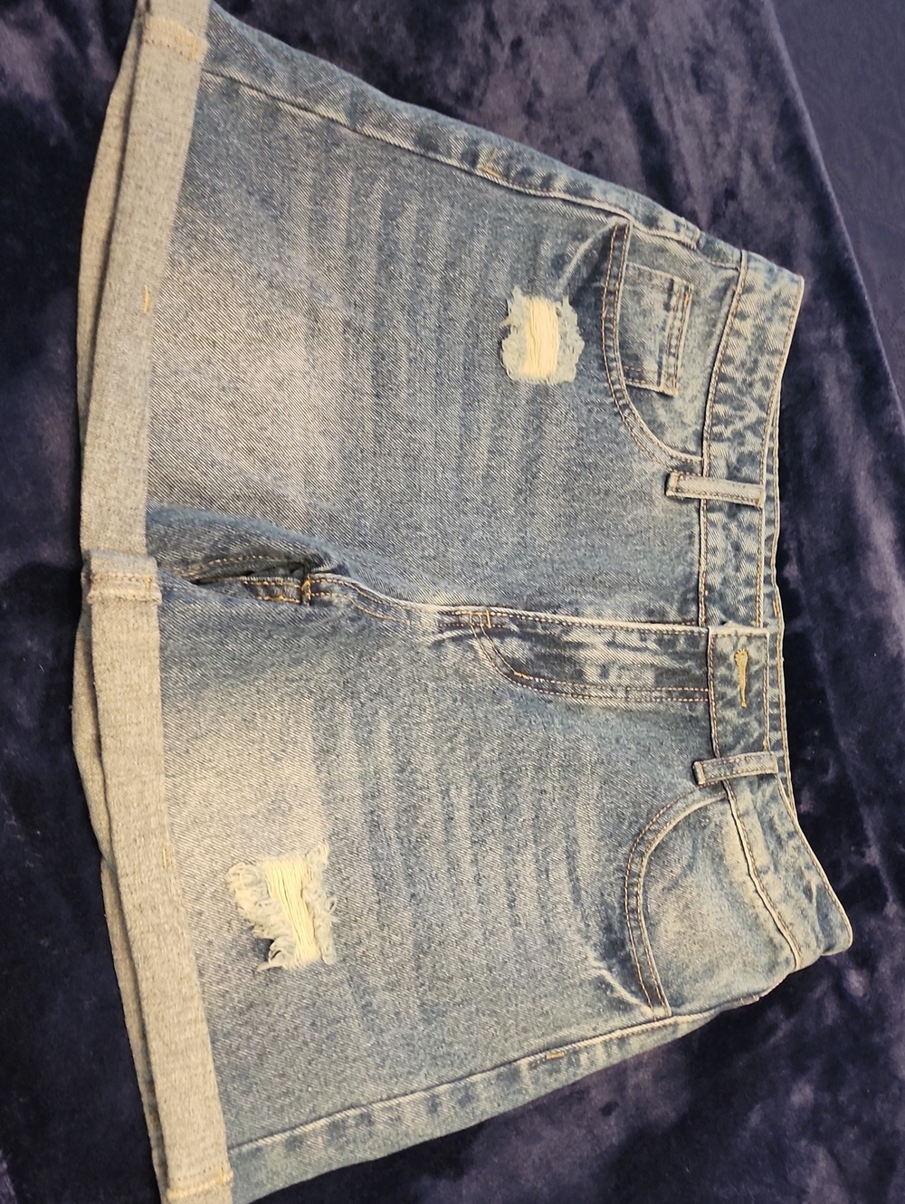 Denim Distressed Women’s Shorts - Light Blue